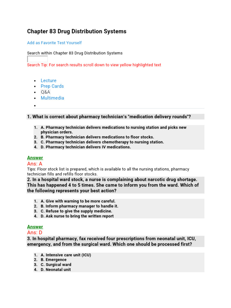 Hospital Drug Distribution Systems Guide | PDF | Pharmacy ...