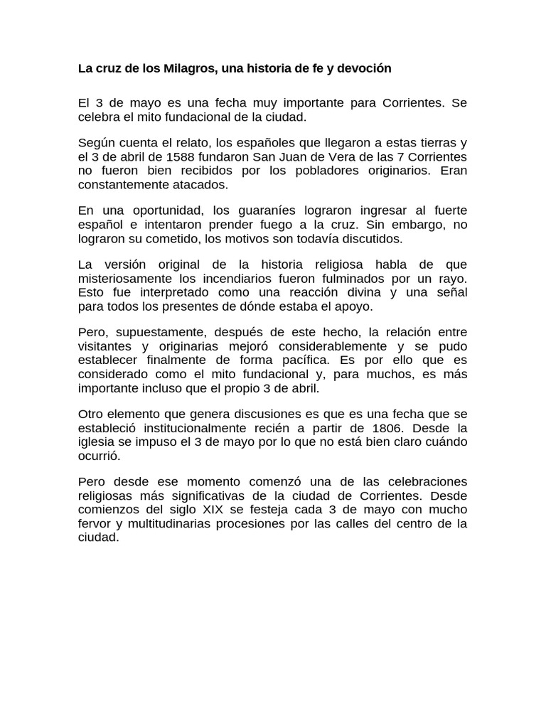La Cruz de Los Milagros | PDF