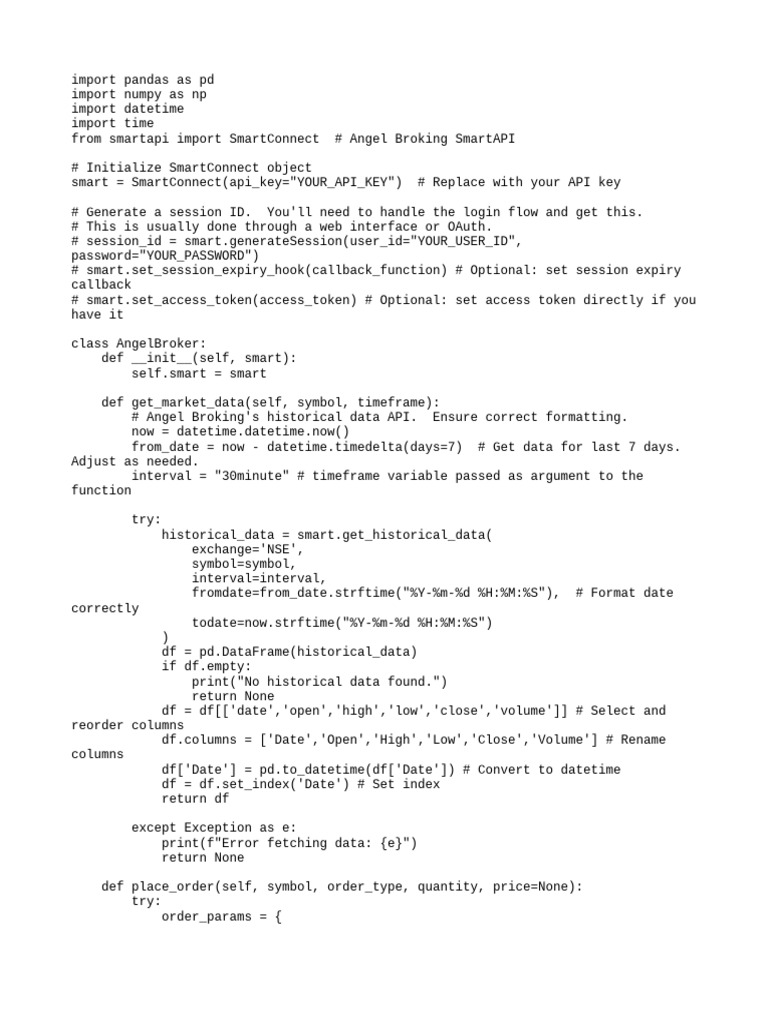 Angel One Python Trading Example | PDF | Software Engineering | Computing