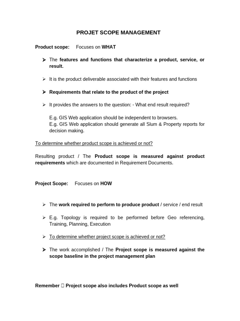 Project Scope Management Overview | PDF | Brainstorming | Project ...