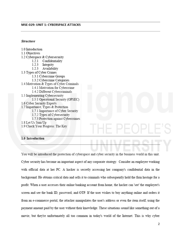 Unit 1 | PDF | Security | Computer Security