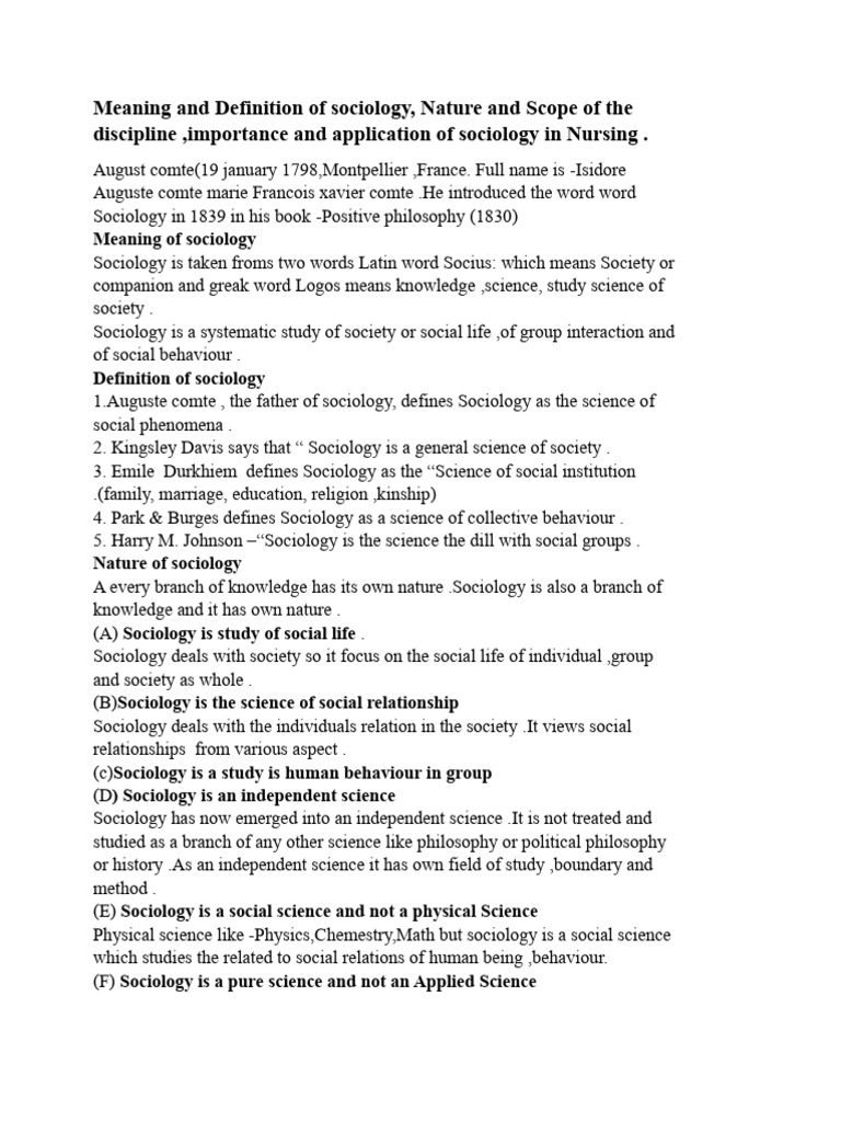 Overview of Sociology Definitions | PDF | Sociology | Social Sciences