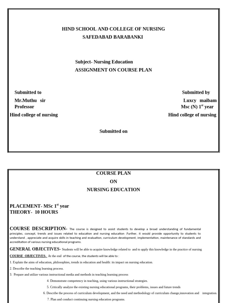 Assignment On Nursing Education | PDF | Curriculum | Nursing
