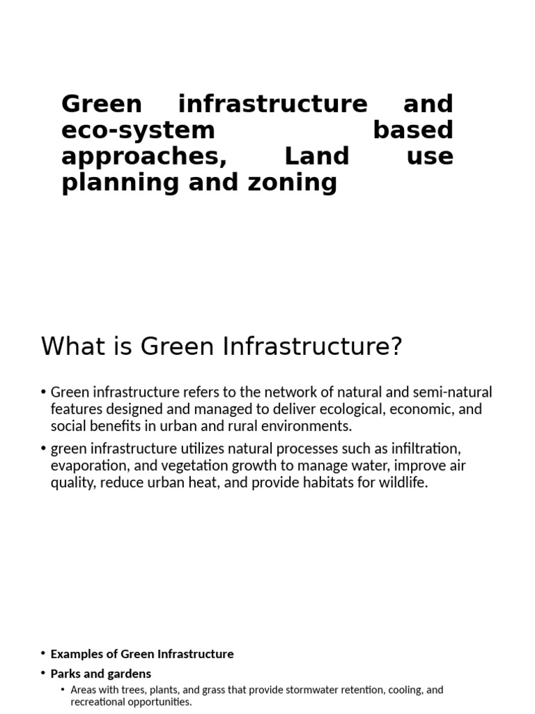 Green Infrastructure and Ecosystem Approaches | PDF | Green ...