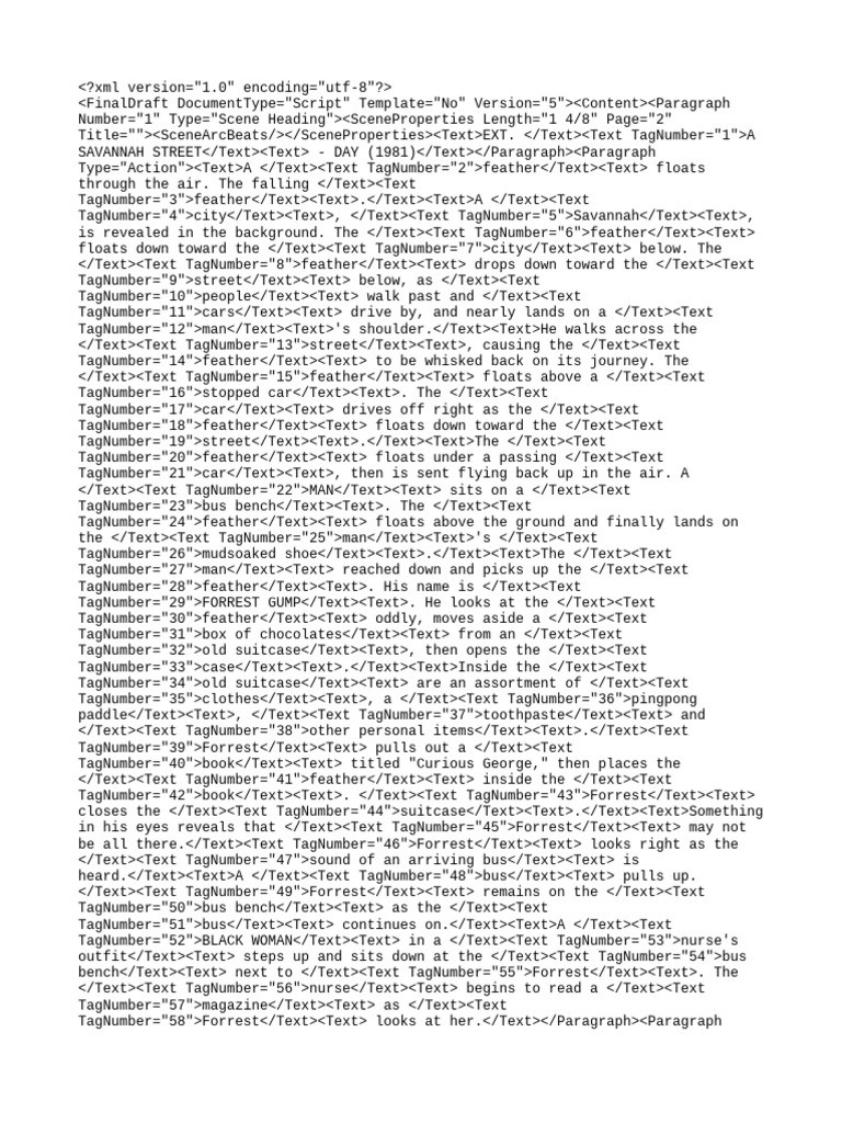 Forrest Gump Script Excerpt | PDF