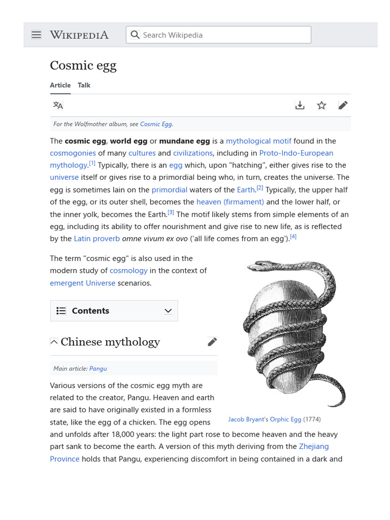 En M Wikipedia Org Wiki Cosmic Egg... | PDF | Comparative Mythology |  Cosmology
