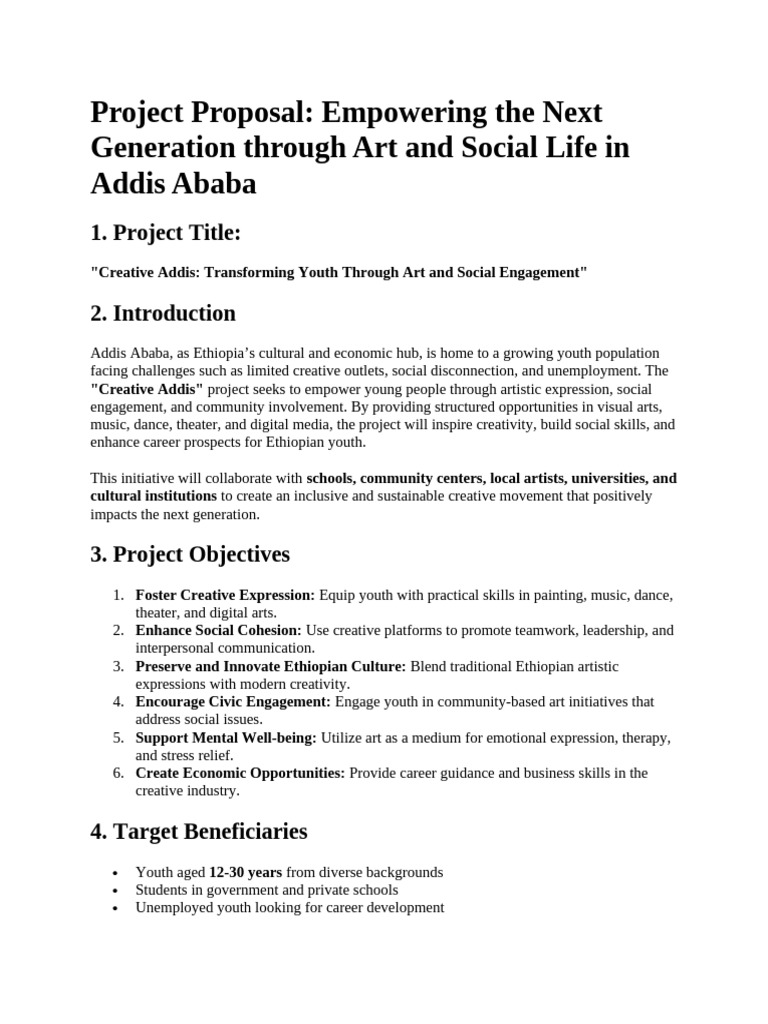 Creative Addis: Youth Empowerment through Art | PDF | Art Therapy ...