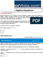 Solve Algebra Equations