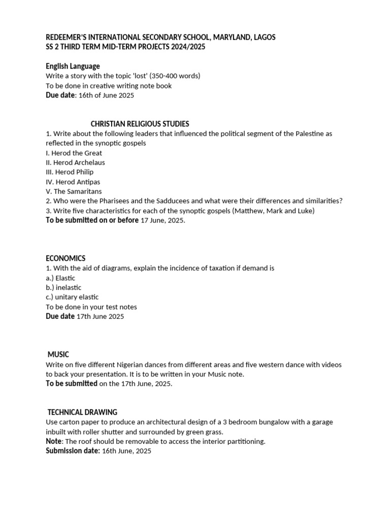 SS 2 Third Term Mid Term Projects - 102022 | PDF | Soap