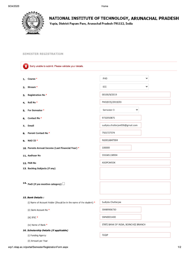NITAP Registration | PDF