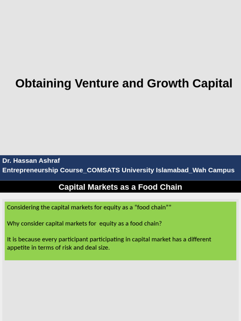 09 - Venture and Growth Capital | PDF | Entrepreneurship | Startup Company