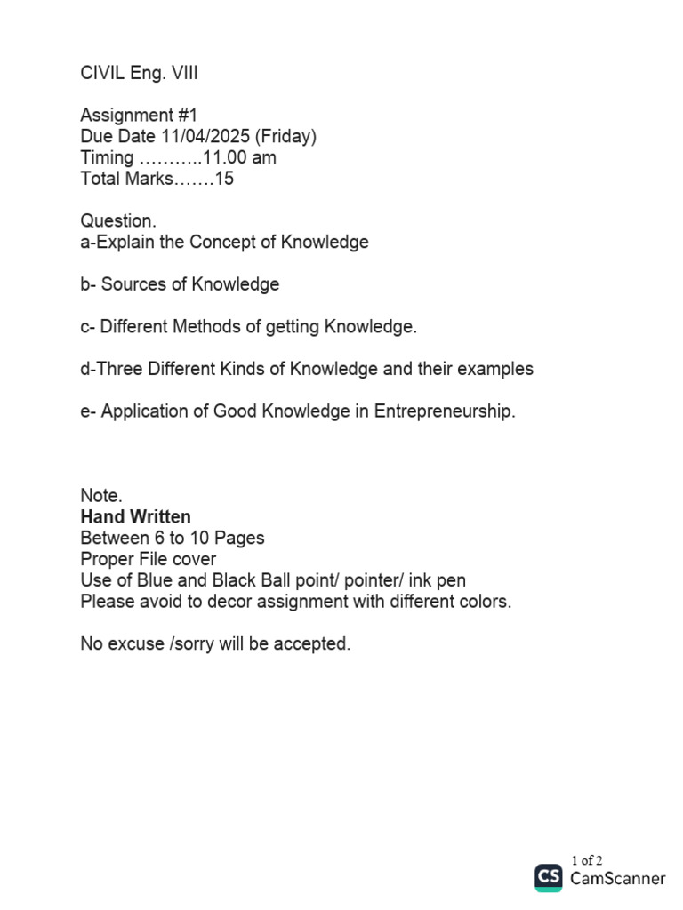 Knowledge Concepts and Applications Assignment | PDF