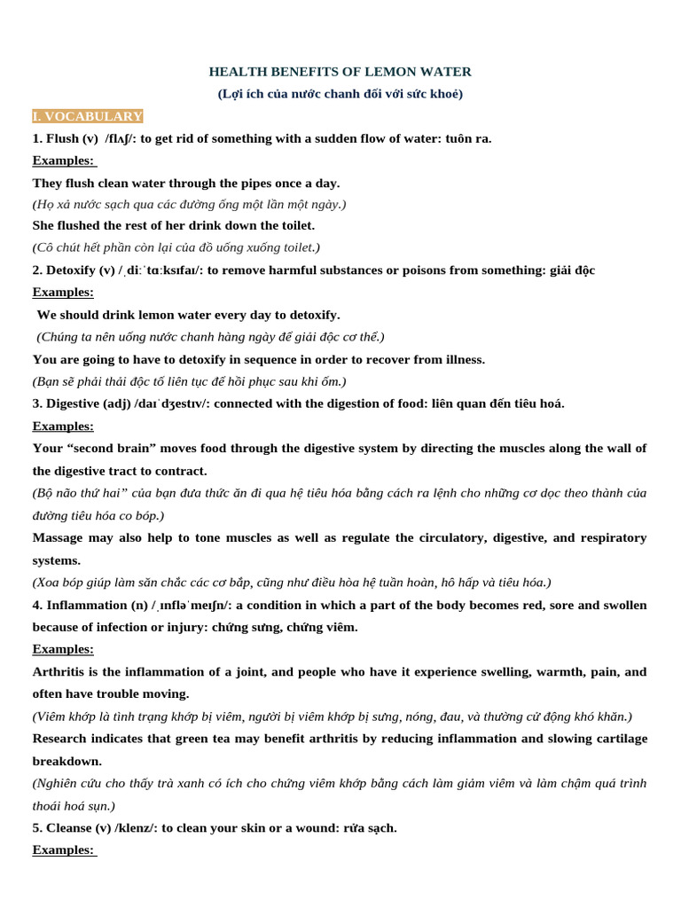 Health Benefits of Lemon Water | PDF