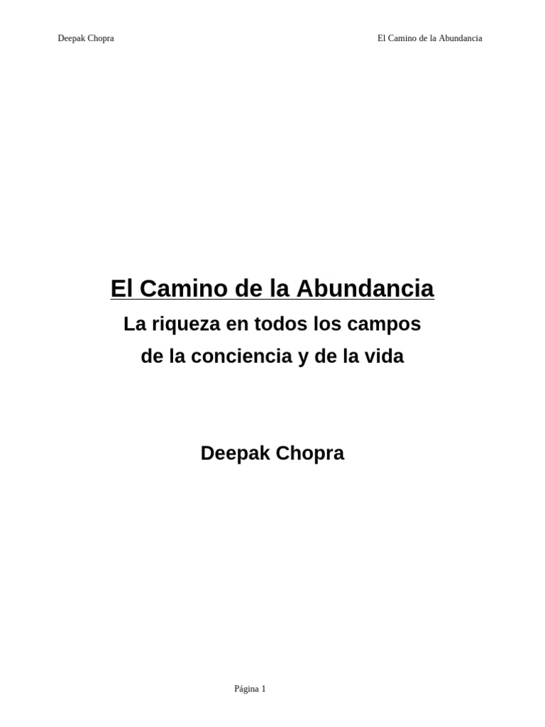 El Camino de la Abundancia de Chopra | PDF | Importar | Felicidad