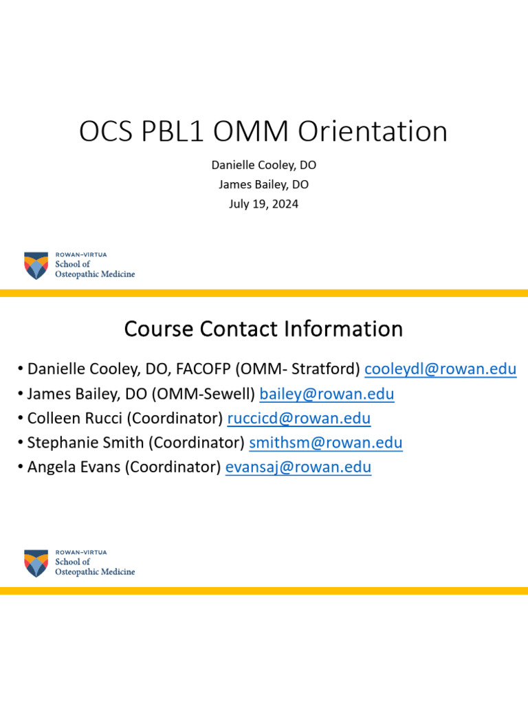 OMM Orientation and Lab Guidelines | PDF | Medicine | Health Care