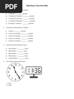 Time Calculation Exercises for Students | PDF