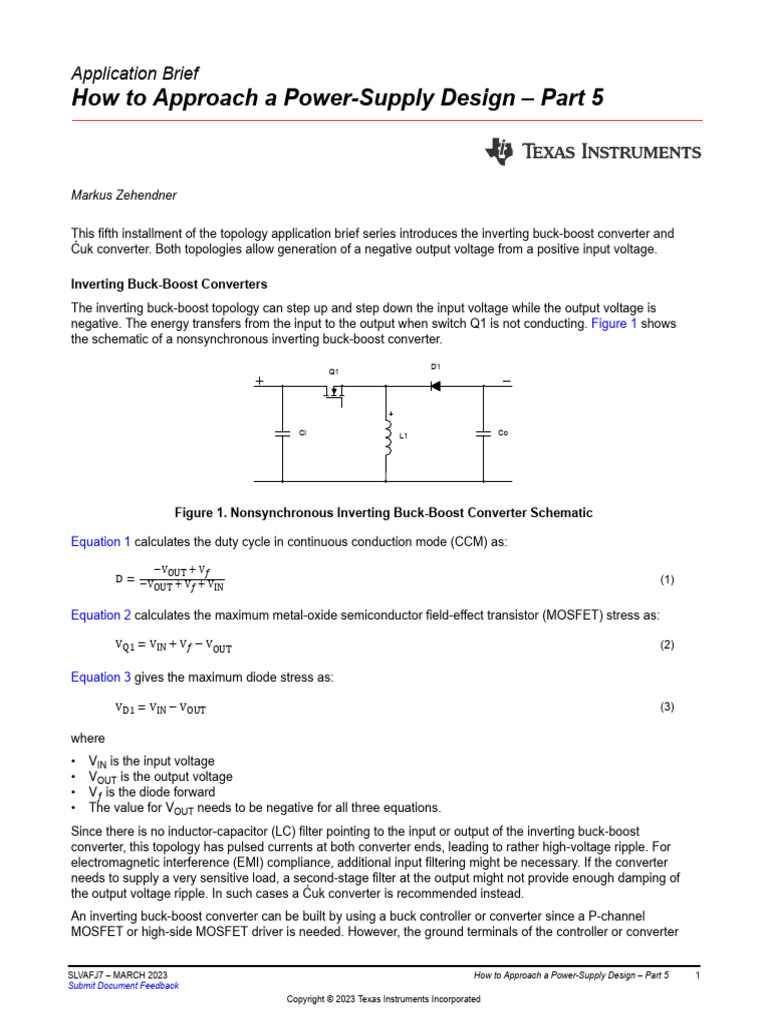 Inverting Buck-Boost and Ćuk Converters | PDF | Electrical Engineering ...