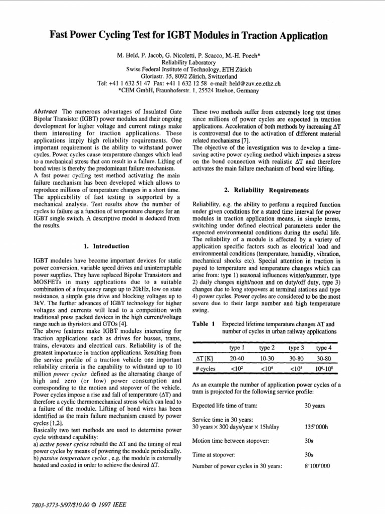 Fast IGBT Power Cycling Test Method | PDF | Electrical Engineering ...