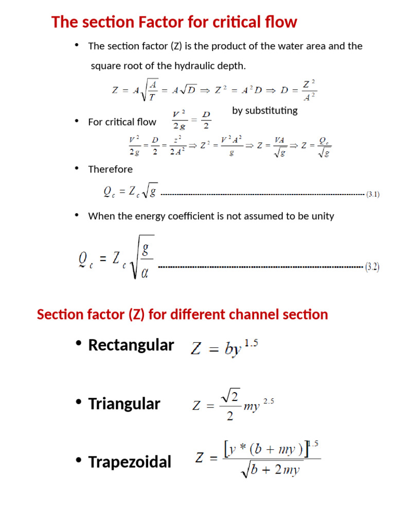 Critical Flow Factors in Open Channels | PDF | Fluid Dynamics | Mechanics