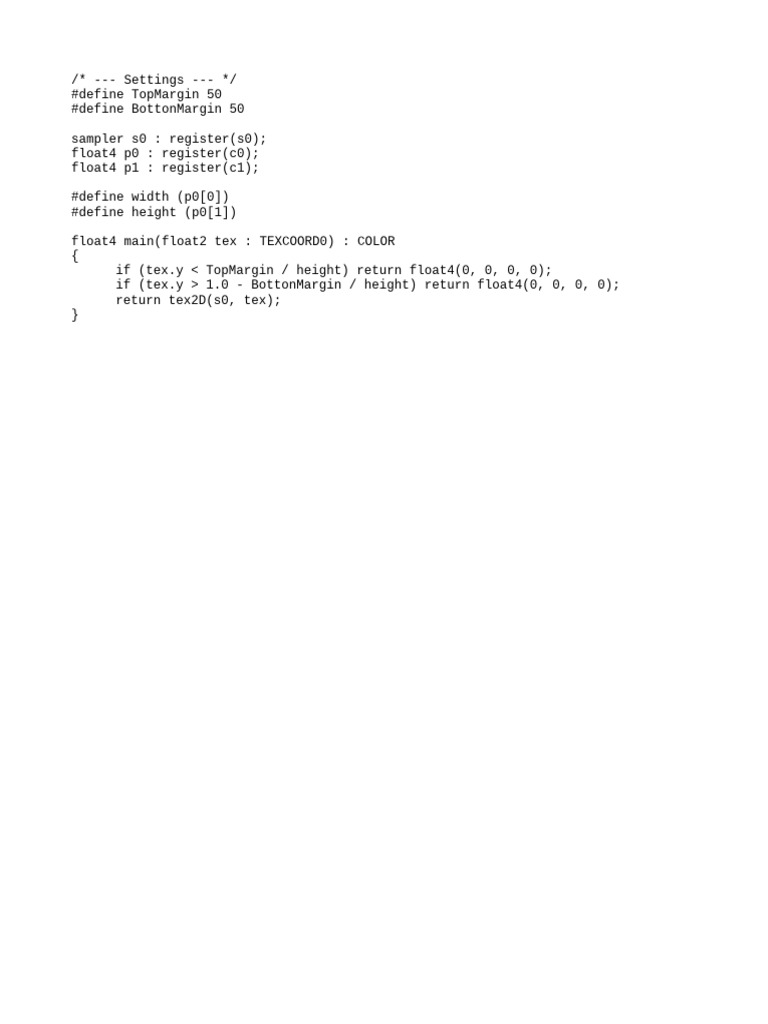 HLSL Shader Margin Settings Code | PDF