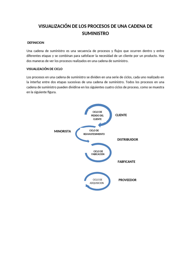 Visualización de Procesos en Cadenas de Suministro | PDF | Cadena de ...