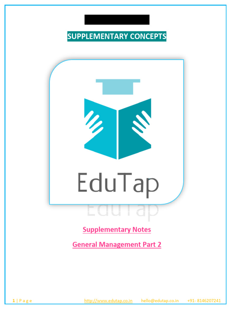 Management Supplementary Notes Overview | PDF | Cost Of Living ...