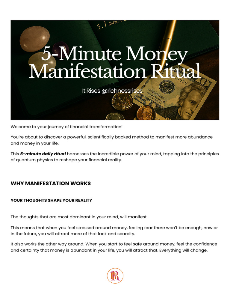 5-Minute Money Manifestation Ritual Richness Rises | PDF | Gratitude | Mind