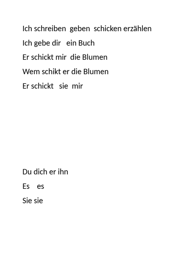 Ich Schreiben Geben Schicken Erzählen | PDF