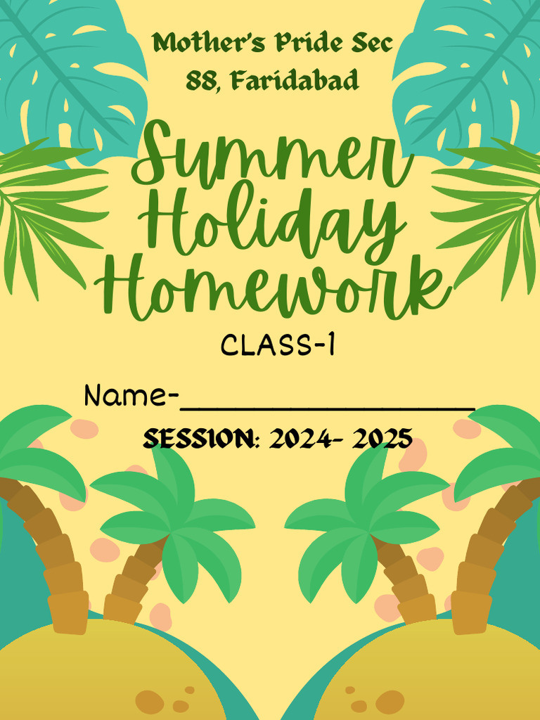 Holiday Homework Grade 1 Pdf