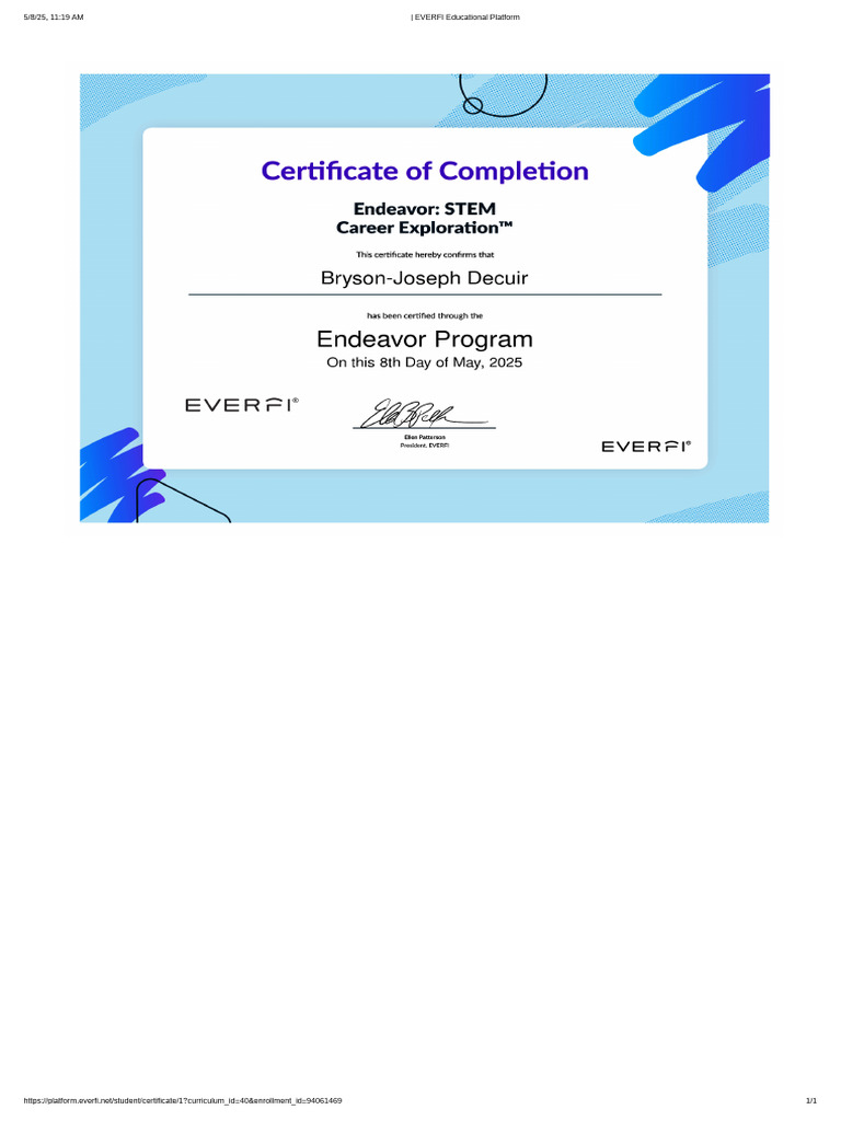 Bryson-Joseph EVERFI Educational Platform | PDF