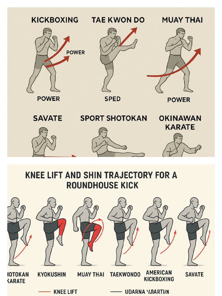 Fouette Savate Kick Technique Illustrations | PDF
