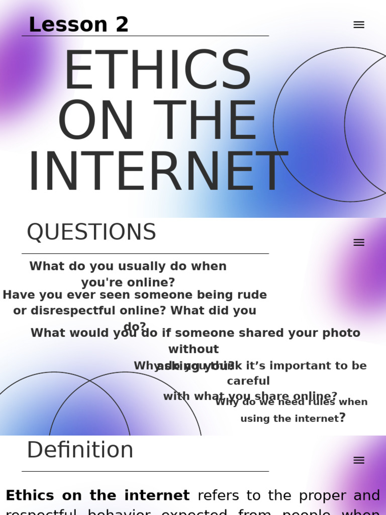 Internet Ethics and Online Safety Guide | PDF | Malware | Security