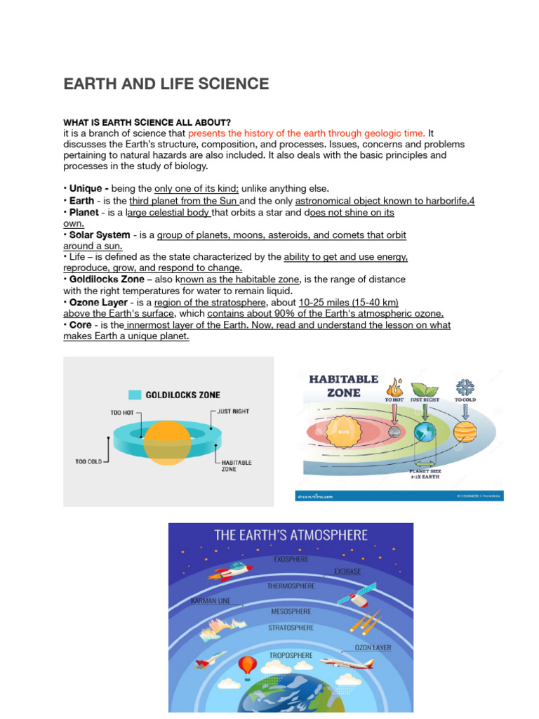 Unique Earth: Life's Essential Factors | PDF | Earth | Atmosphere