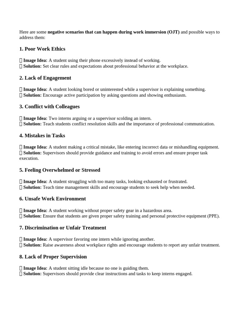 Addressing Work Immersion Challenges | PDF