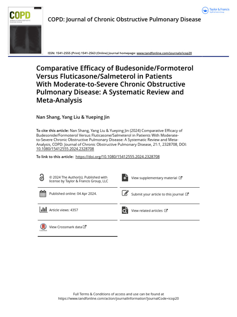 Comparative Efficacy of Budesonide Formoterol Versus Fluticasone ...