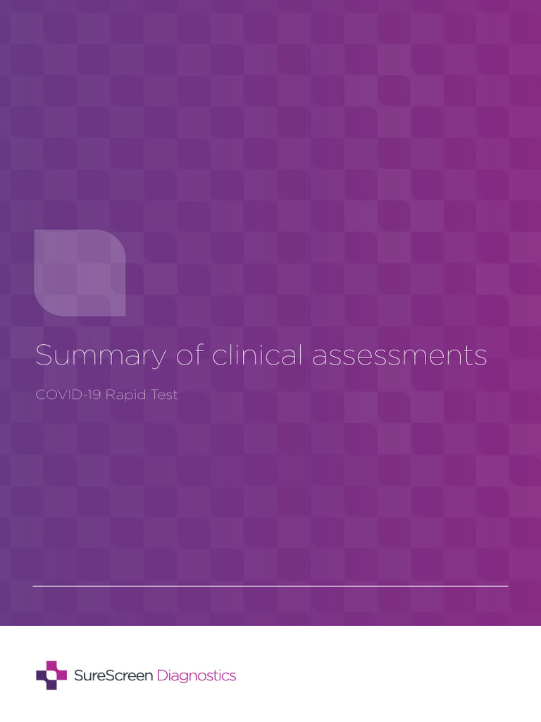 Summary of Clinical Assessments - v2 | PDF | Sensitivity And ...