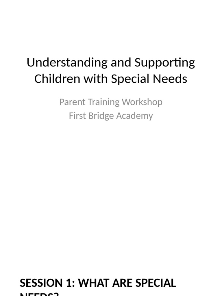 Supporting Children with Special Needs | PDF