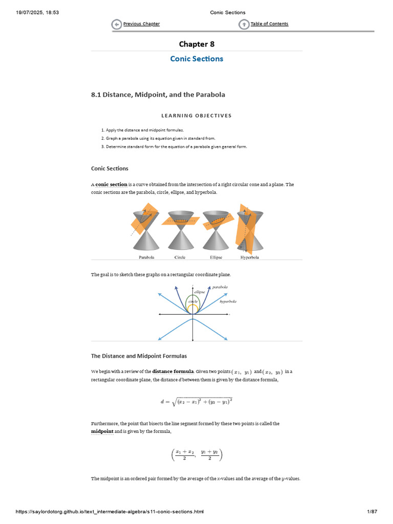 Conic Sections | PDF | Euclidean Geometry | Classical Geometry