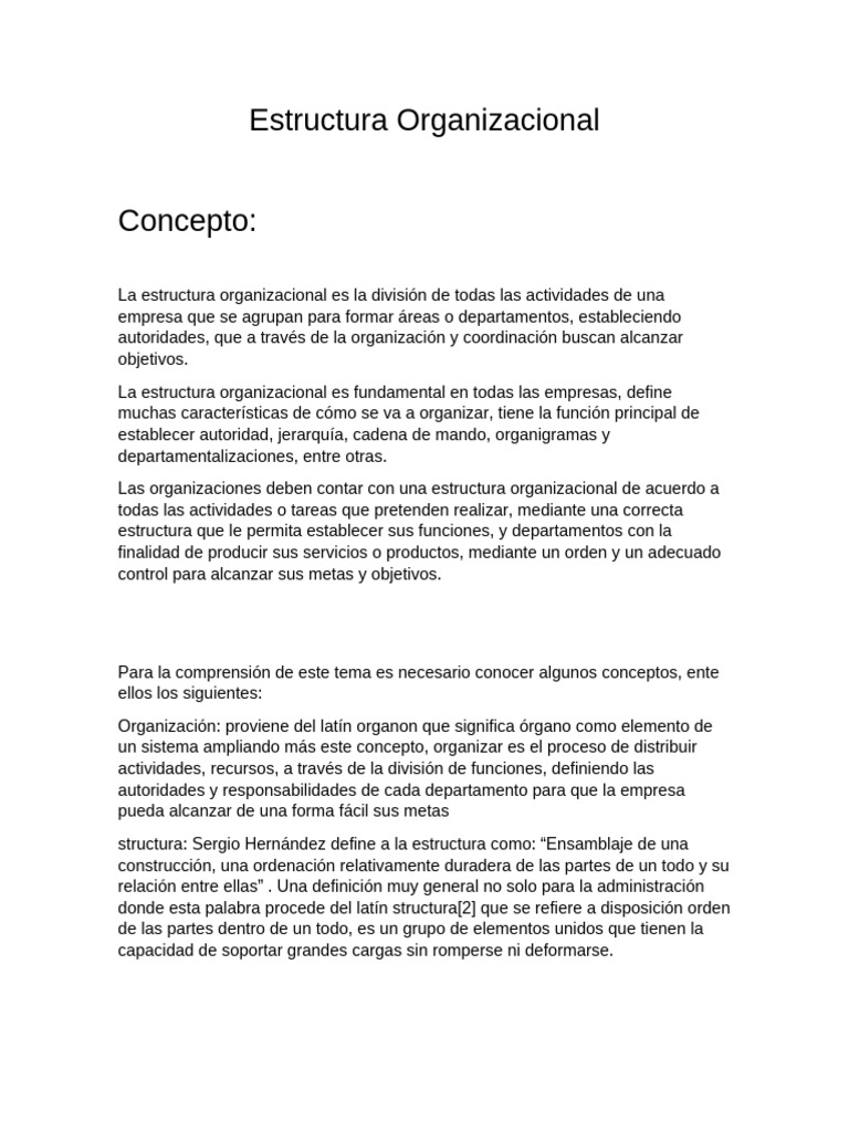 Estructura Organizacional: Claves y Tipos | PDF | Business | Gestión de ...