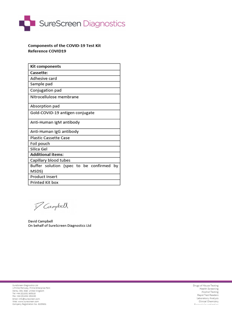 COMPONENTES COVID19 Kit Components - PDF OK | PDF