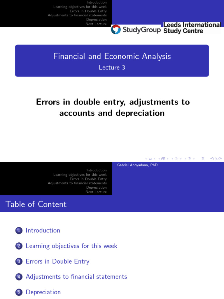 Double Entry Errors and Depreciation Guide | PDF | Debits And Credits ...