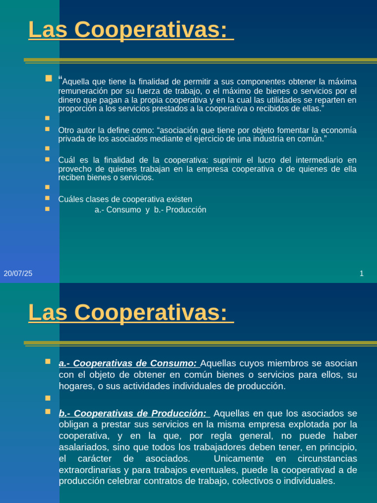 Tipos y Funciones de Cooperativas | PDF | Cooperativa | Fundación (sin ...