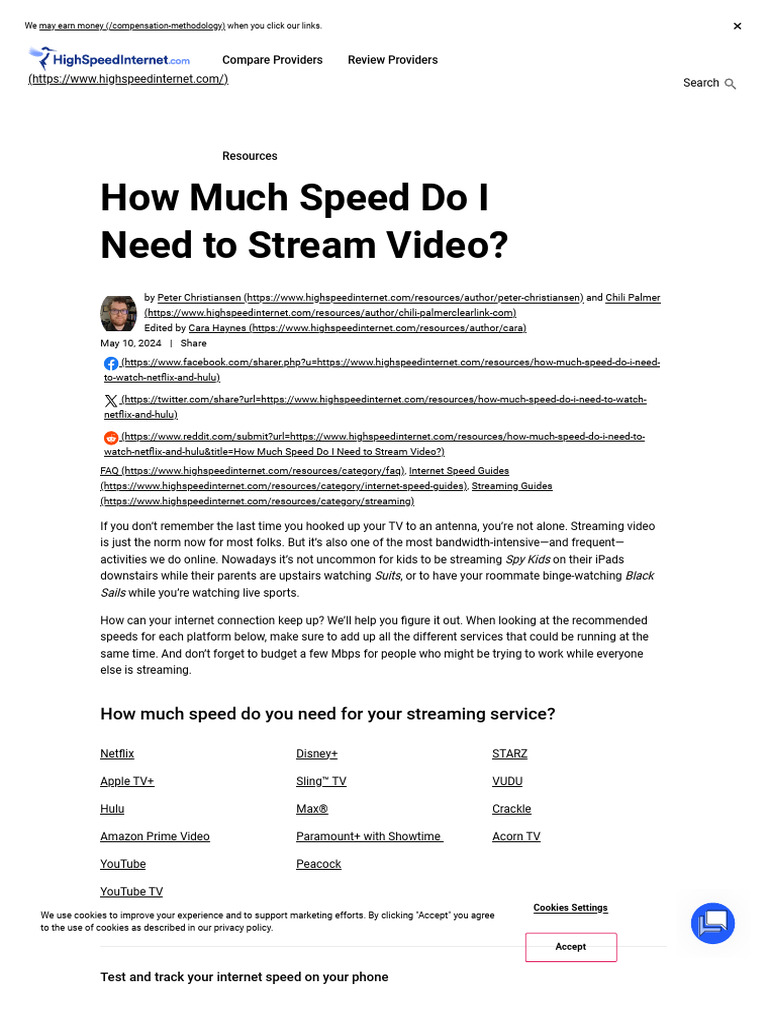 Internet Speed Requirements for Streaming | PDF | Video On Demand ...
