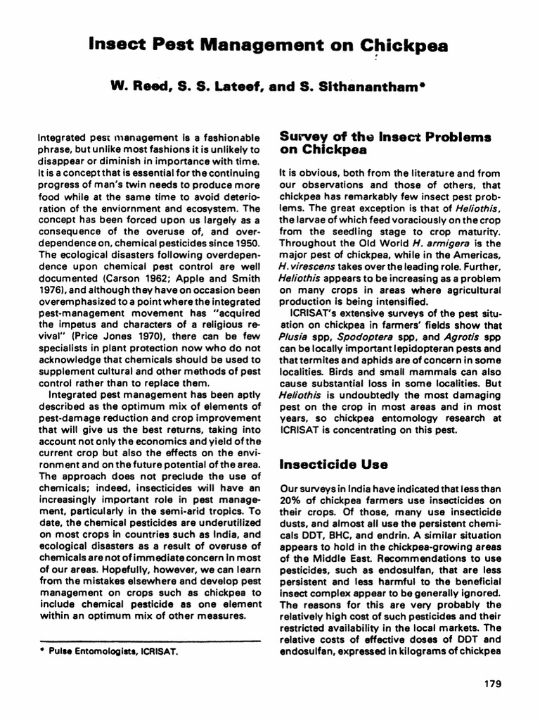 Chickpea Insect Pest Management Guide | PDF | Pesticide | Insecticide