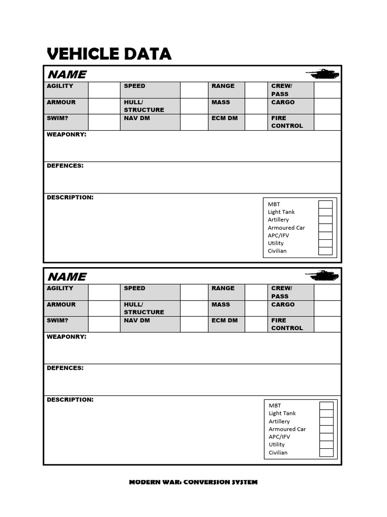 Modern War Vehicle Specifications | PDF | Armoured Vehicles | Combat ...