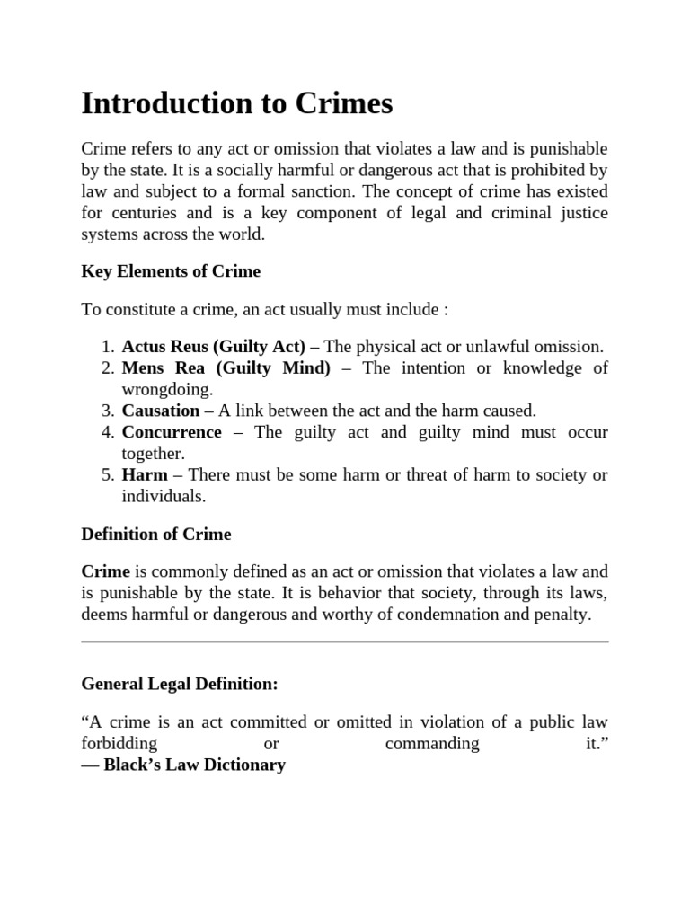 Understanding Crime: Types and Definitions | PDF | Domestic Violence ...