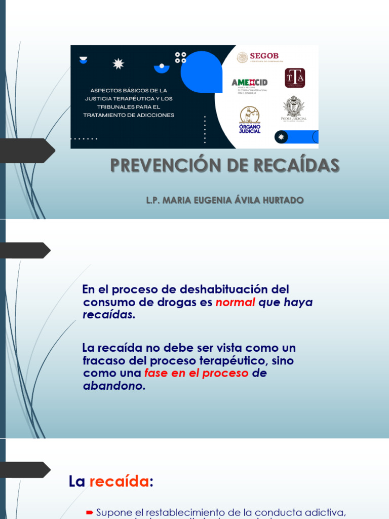 Prevención de Recaídas en Adicciones | PDF | Despachador de drogas ...