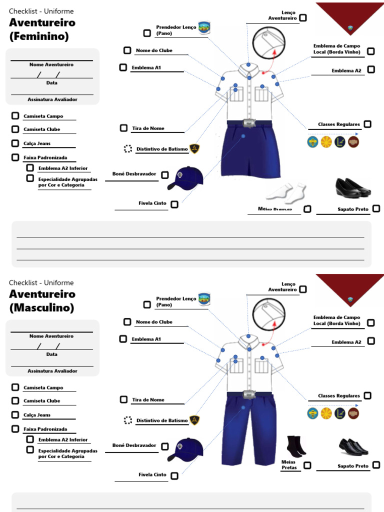 Checklist de Uniforme Aventureiro | PDF | Moda | Roupas