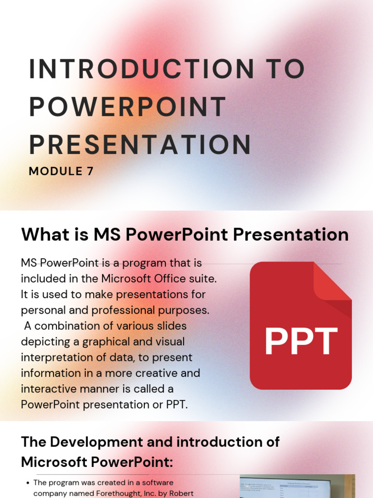 Module 7 Introduction MS Powerpoint | PDF | Microsoft Power Point ...