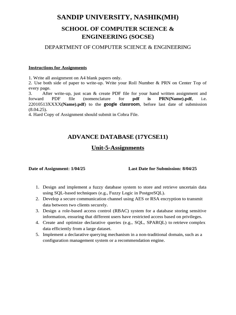 SOCSE Assignment Guidelines for 2025 | PDF